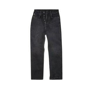 Acne Studios Women's Black Distressed Cotton Mece Regular Fit Jeans